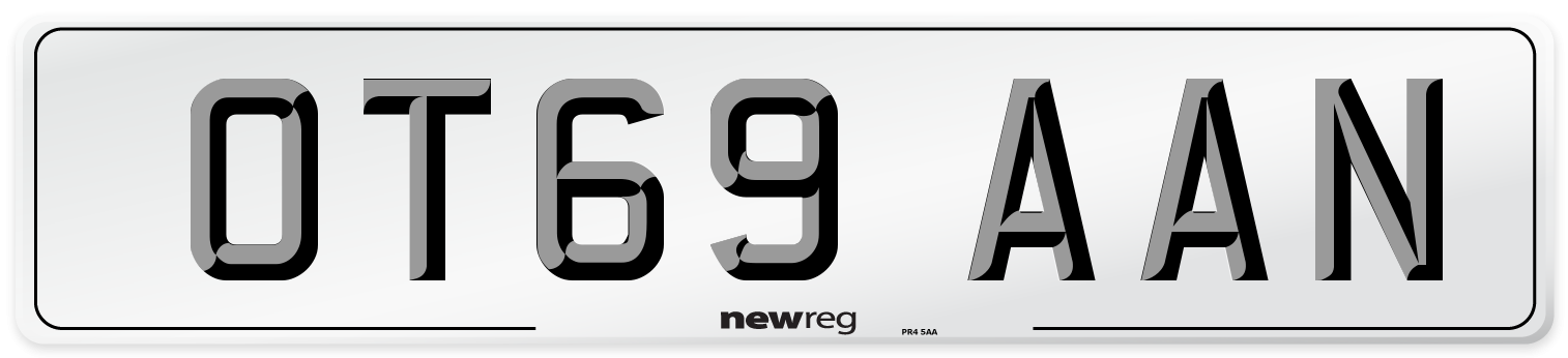 OT69 AAN Number Plate from New Reg